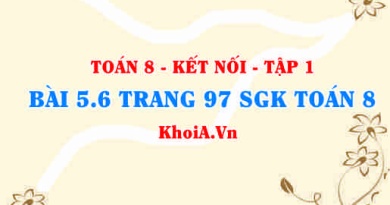 Bài 5.6 trang 97 SGK Toán 8 tập 1 Kết nối tri thức